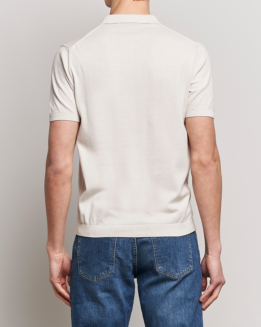Herren | Poloshirts | Oscar Jacobson | Otto Short Sleeve Zip Polo Creme