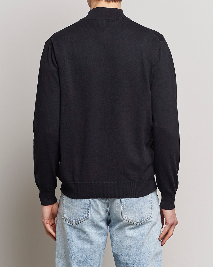 Herren | Pullover | Oscar Jacobson | Pat Cotton Half Zip Navy