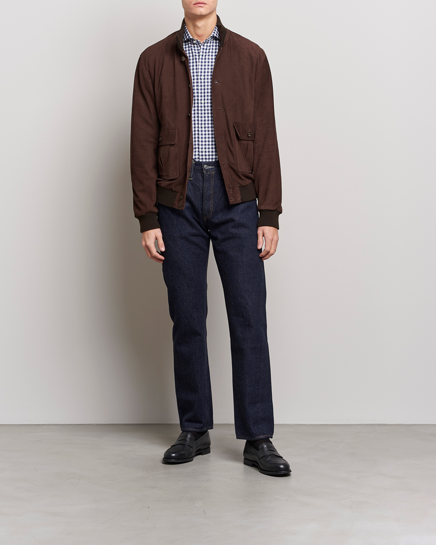 Herren | Hemden | Kamakura Shirts | Slim Fit Gingham Shirt Navy