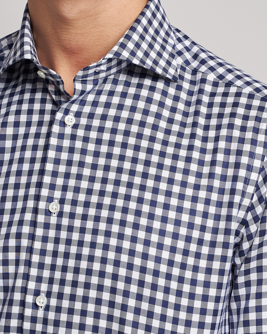 Herren | Hemden | Kamakura Shirts | Slim Fit Gingham Shirt Navy