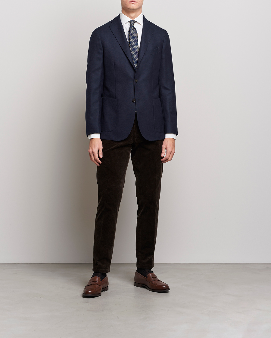 Herren | Hemden | Kamakura Shirts | Slim Fit Cashmere Blend Shirt White