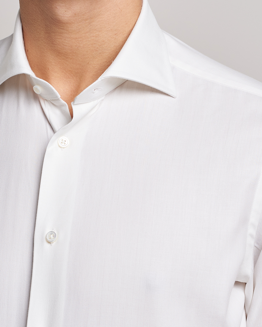 Herren | Hemden | Kamakura Shirts | Slim Fit Cashmere Blend Shirt White