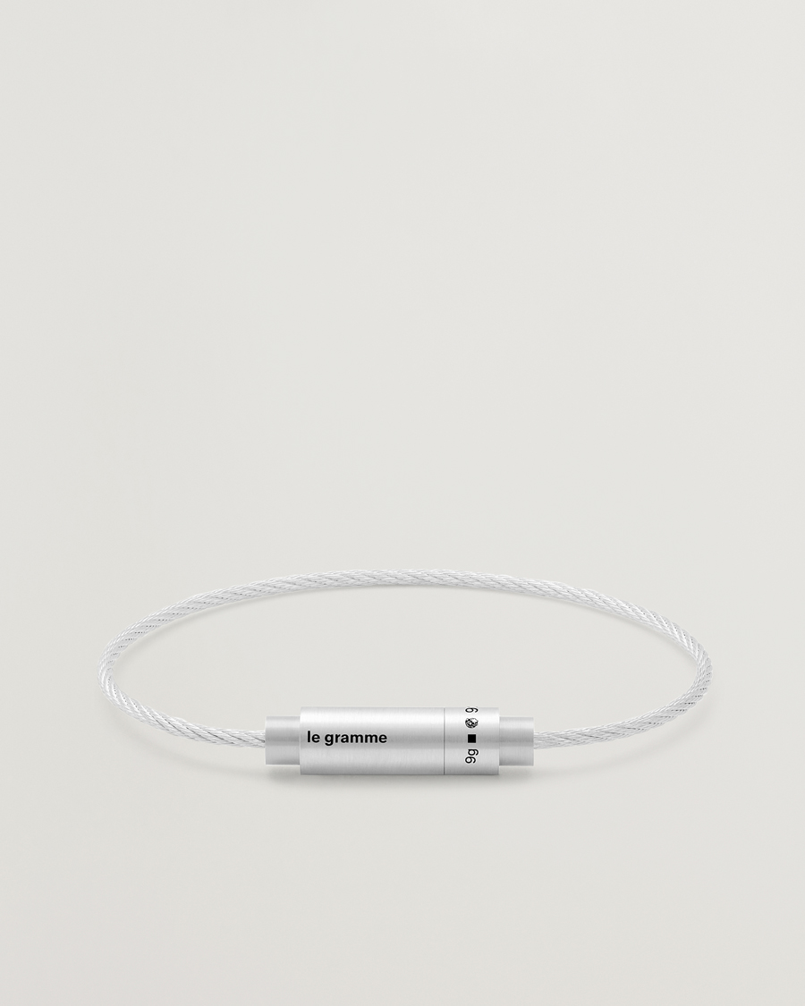 Herren | LE GRAMME Triptych Cable Bracelet Brushed Sterling Silver 9g | LE GRAMME | Triptych Cable Bracelet Brushed Sterling Silver 9g