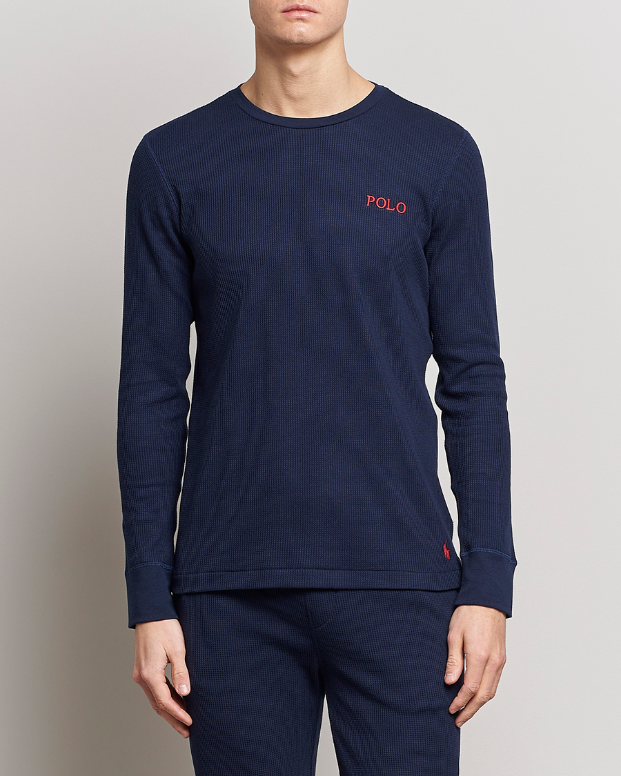 Herren | T-Shirts | Polo Ralph Lauren | Waffle Long Sleeve Crew Neck Cruise Navy