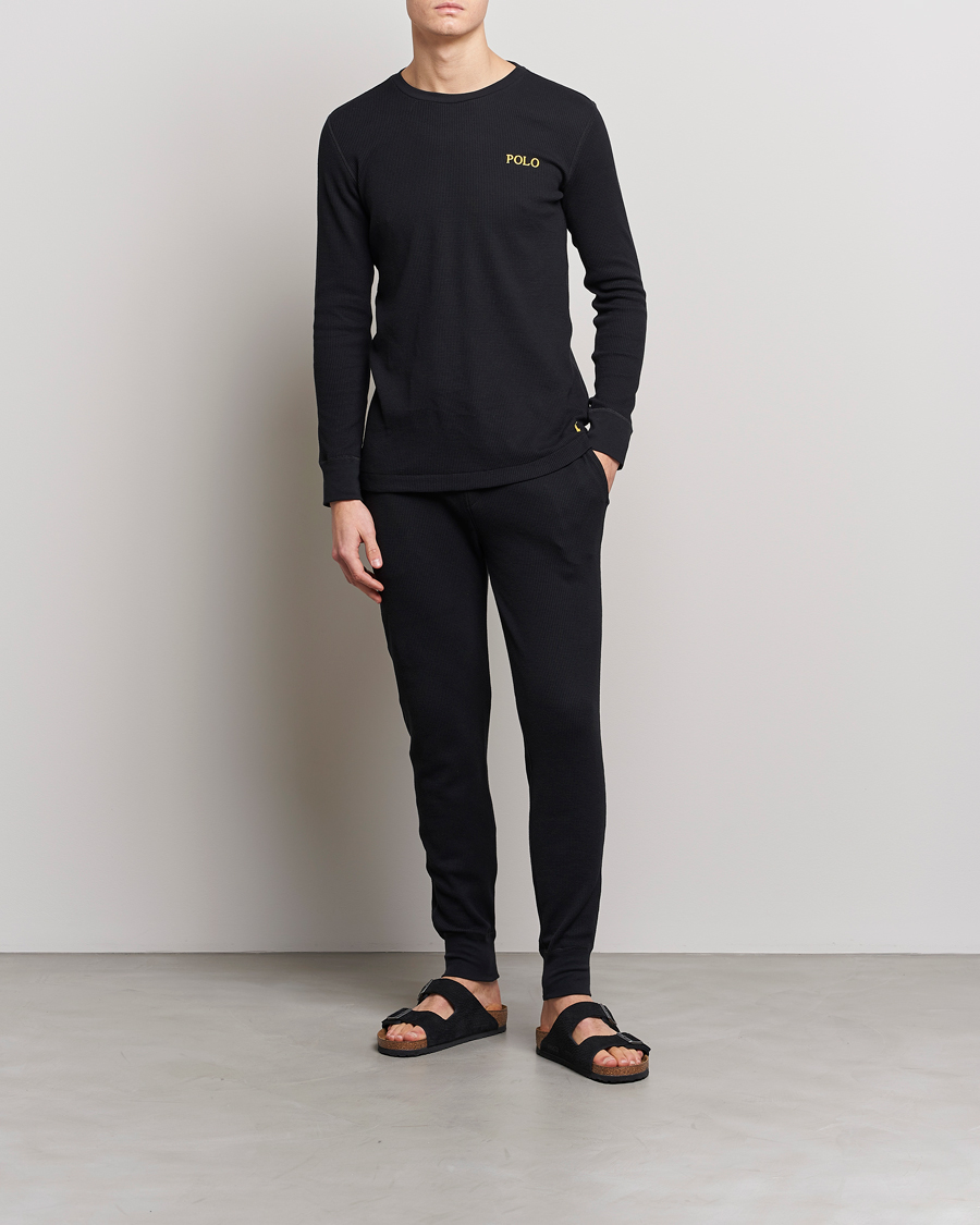Herren | T-Shirts | Polo Ralph Lauren | Waffle Long Sleeve Crew Neck Black