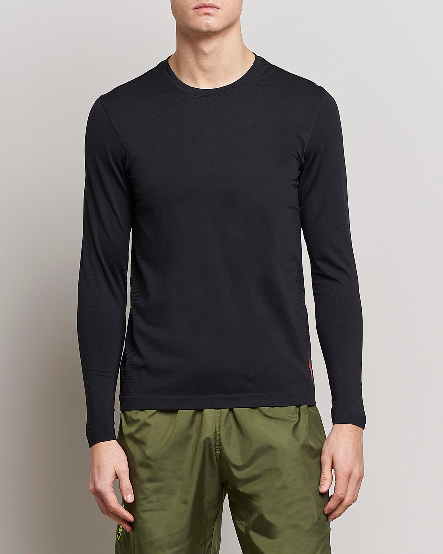 Herren | T-Shirts | Polo Ralph Lauren | Performance Seamless Long Sleeve Tee Polo Black