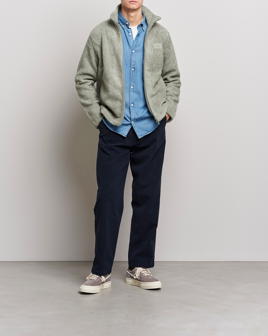 Herren | Pullover | NN07 | Nil Pile Full Zip Jacket Forest Mint