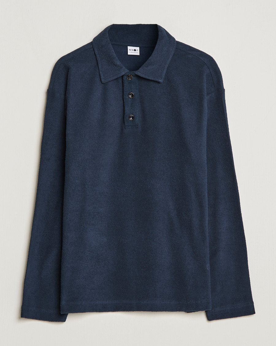 Herren | Pullover | NN07 | Joey Terry Long Sleeve Polo Navy Blue