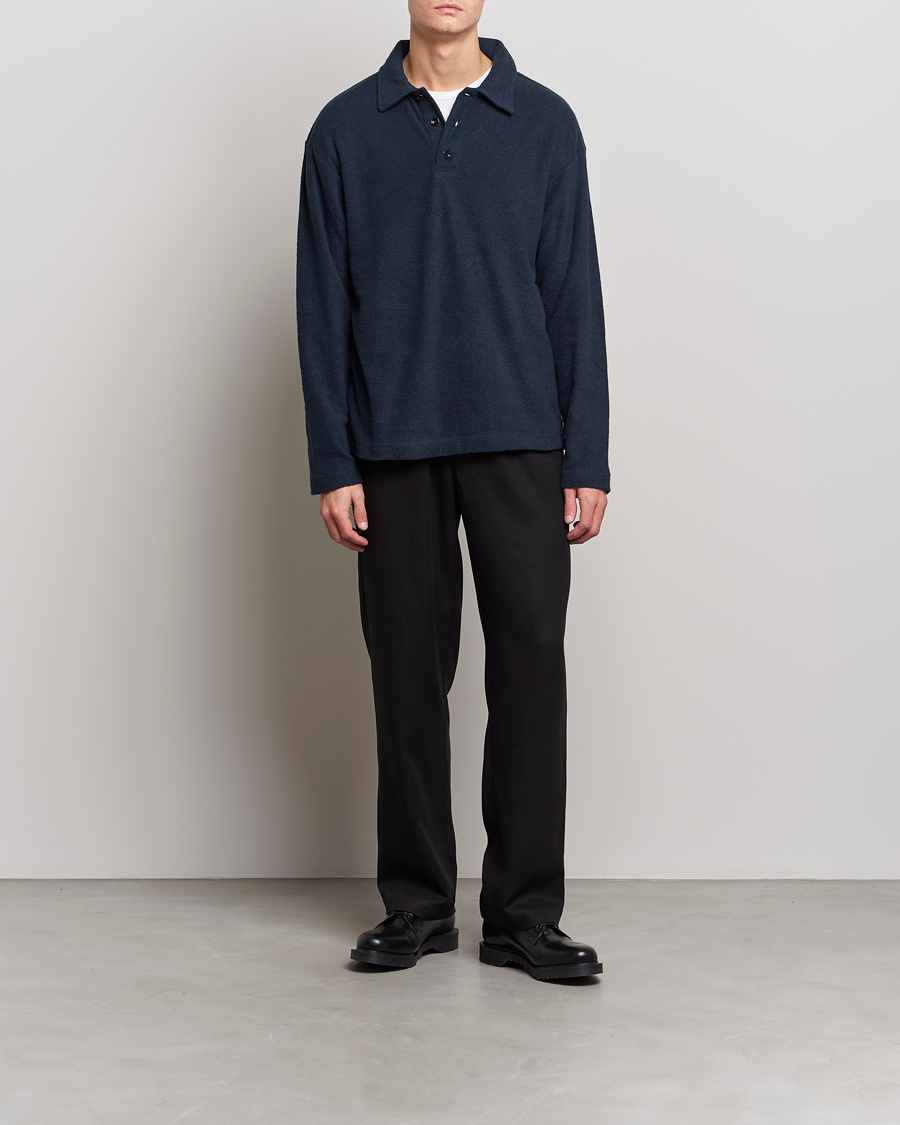 Herren | Pullover | NN07 | Joey Terry Long Sleeve Polo Navy Blue