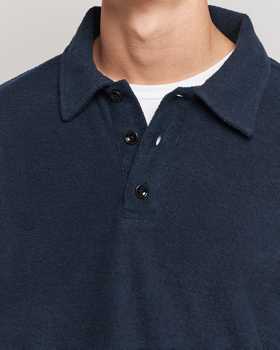 Herren | Pullover | NN07 | Joey Terry Long Sleeve Polo Navy Blue