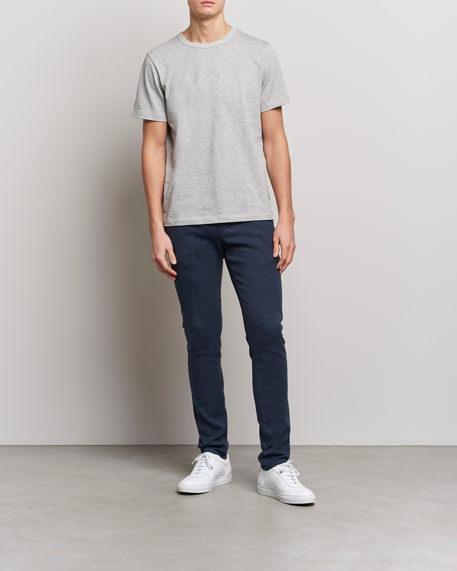 Herren | Hosen | Dondup | Gaubert Linen Stretch Chinos Navy