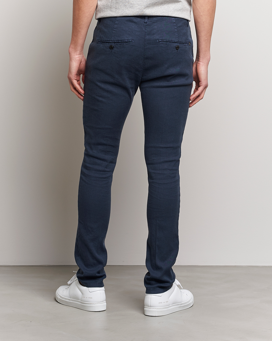 Herren | Hosen | Dondup | Gaubert Linen Stretch Chinos Navy