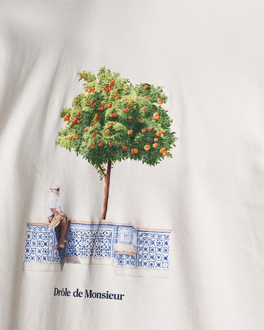 Herren | T-Shirts | Drôle de Monsieur | Oranger Print T-Shirt Off White