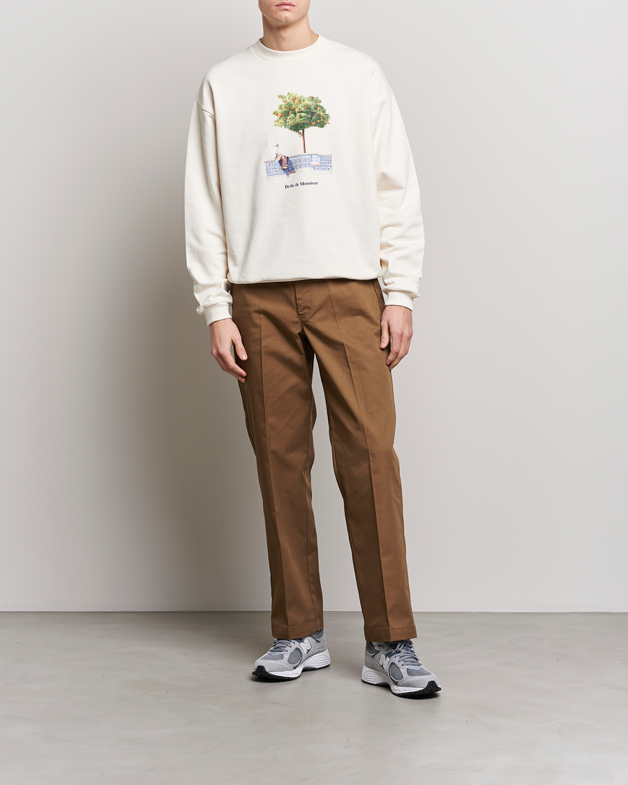 Herren | Pullover | Drôle de Monsieur | Oranger Print Sweatshirt Off White