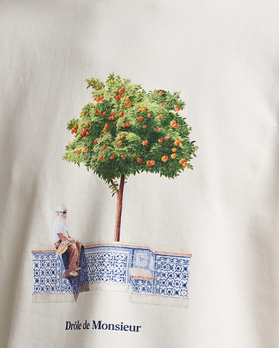 Herren | Pullover | Drôle de Monsieur | Oranger Print Sweatshirt Off White