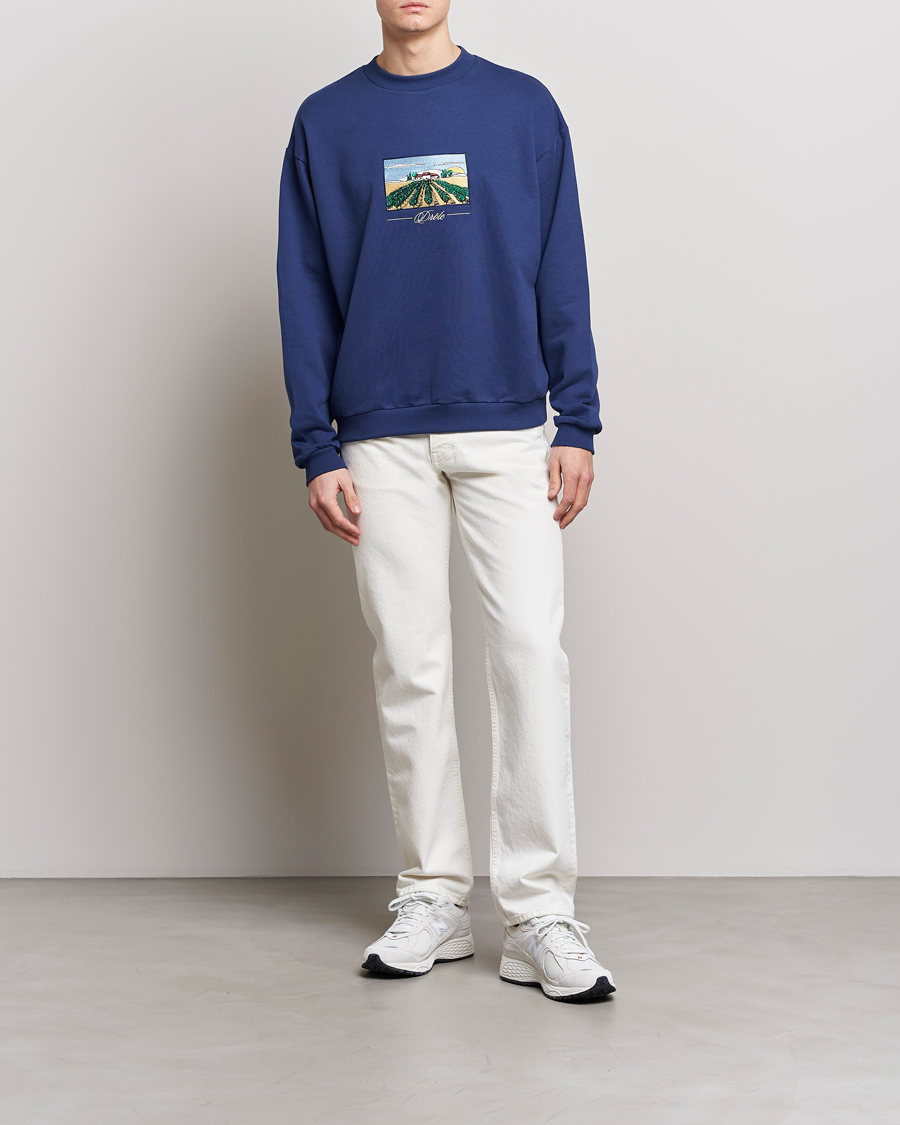 Herren | Pullover | Drôle de Monsieur | Vignes Embroidered Sweatshirt Navy