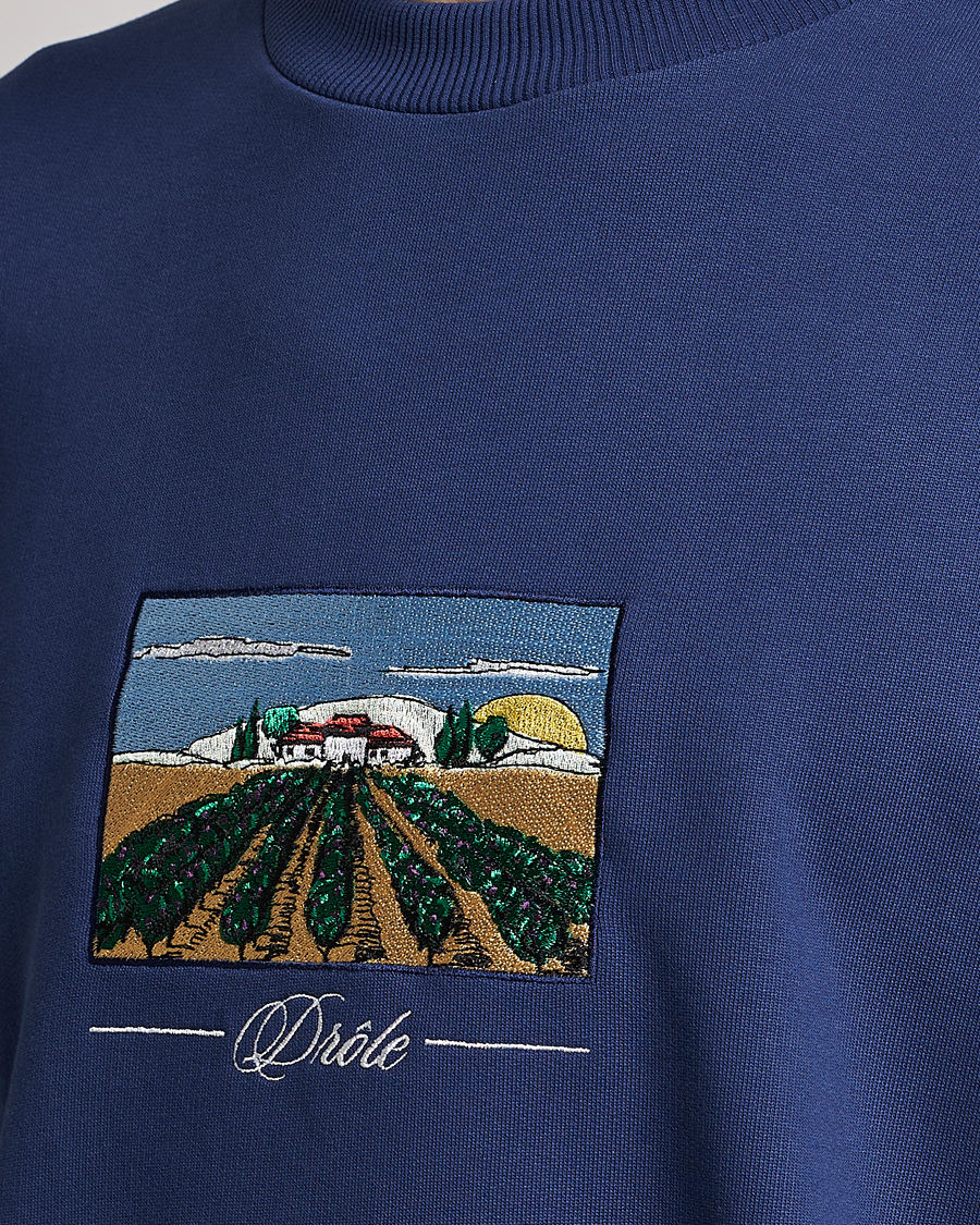 Herren | Pullover | Drôle de Monsieur | Vignes Embroidered Sweatshirt Navy
