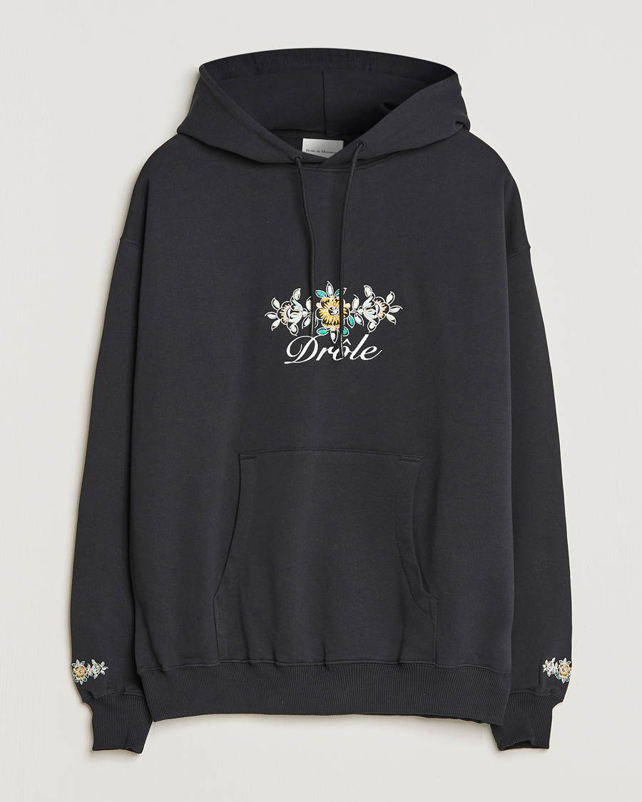 Herren | Pullover | Drôle de Monsieur | Fleur Embroidered Hoodie Black