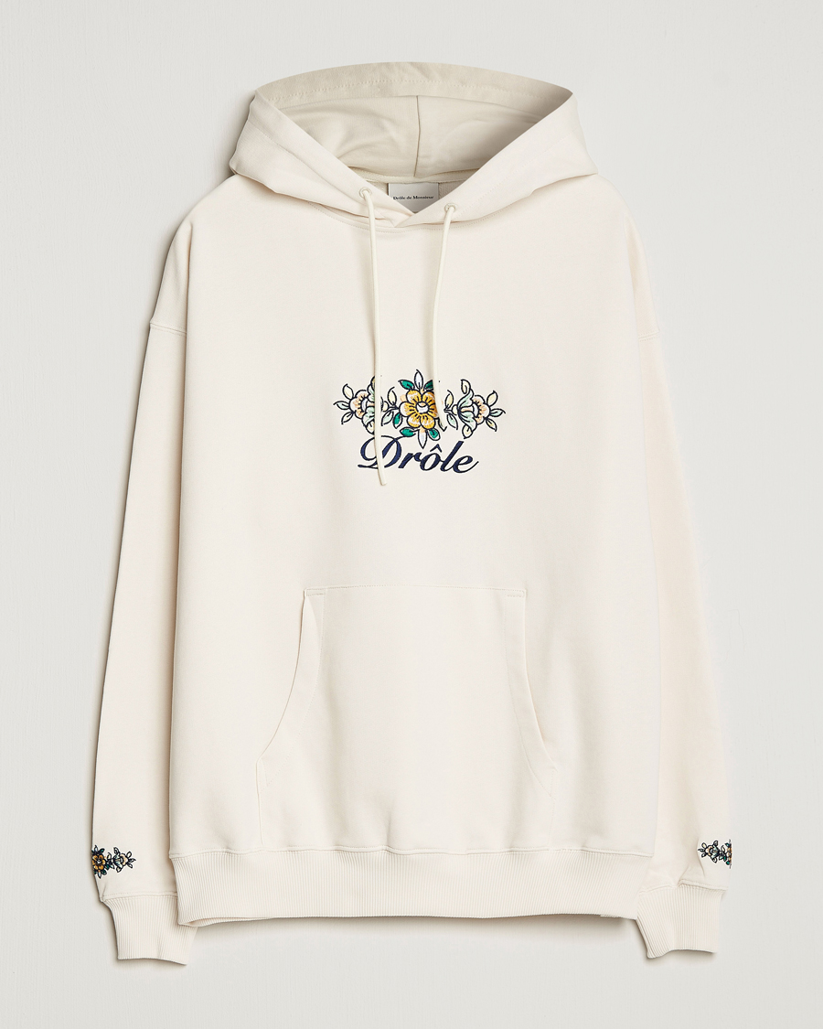 Herren | Pullover | Drôle de Monsieur | Fleur Embroidered Hoodie Off White