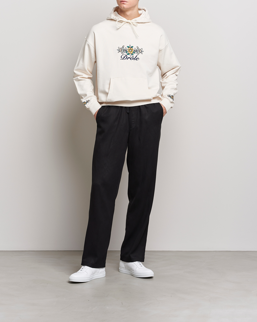 Herren | Pullover | Drôle de Monsieur | Fleur Embroidered Hoodie Off White