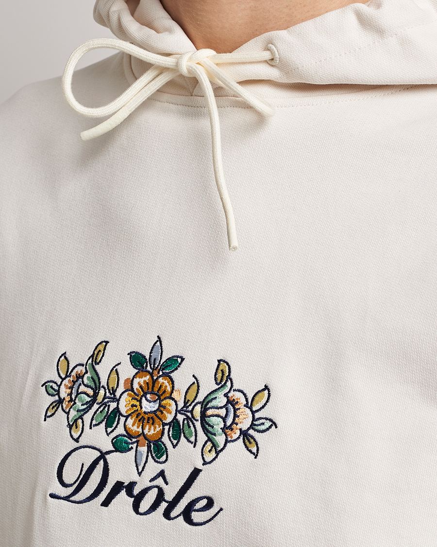Herren | Pullover | Drôle de Monsieur | Fleur Embroidered Hoodie Off White