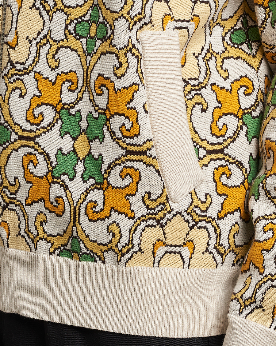 Herren | Jacken | Drôle de Monsieur | Jacquard Ornaments Zip Blouson Yellow/Green
