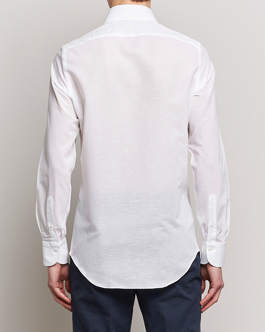 Herren | Hemden | Finamore Napoli | Milano Slim Linen Dress Shirt White