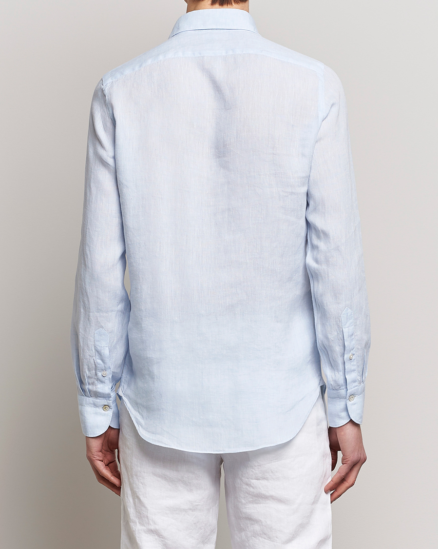 Herren | Hemden | Finamore Napoli | Tokyo Slim Linen Shirt Light Blue
