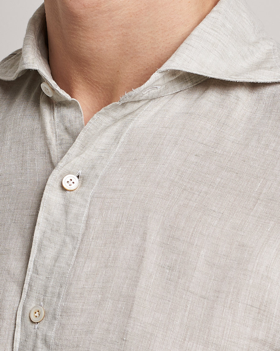 Herren | Hemden | Finamore Napoli | Tokyo Slim Linen Shirt Oat