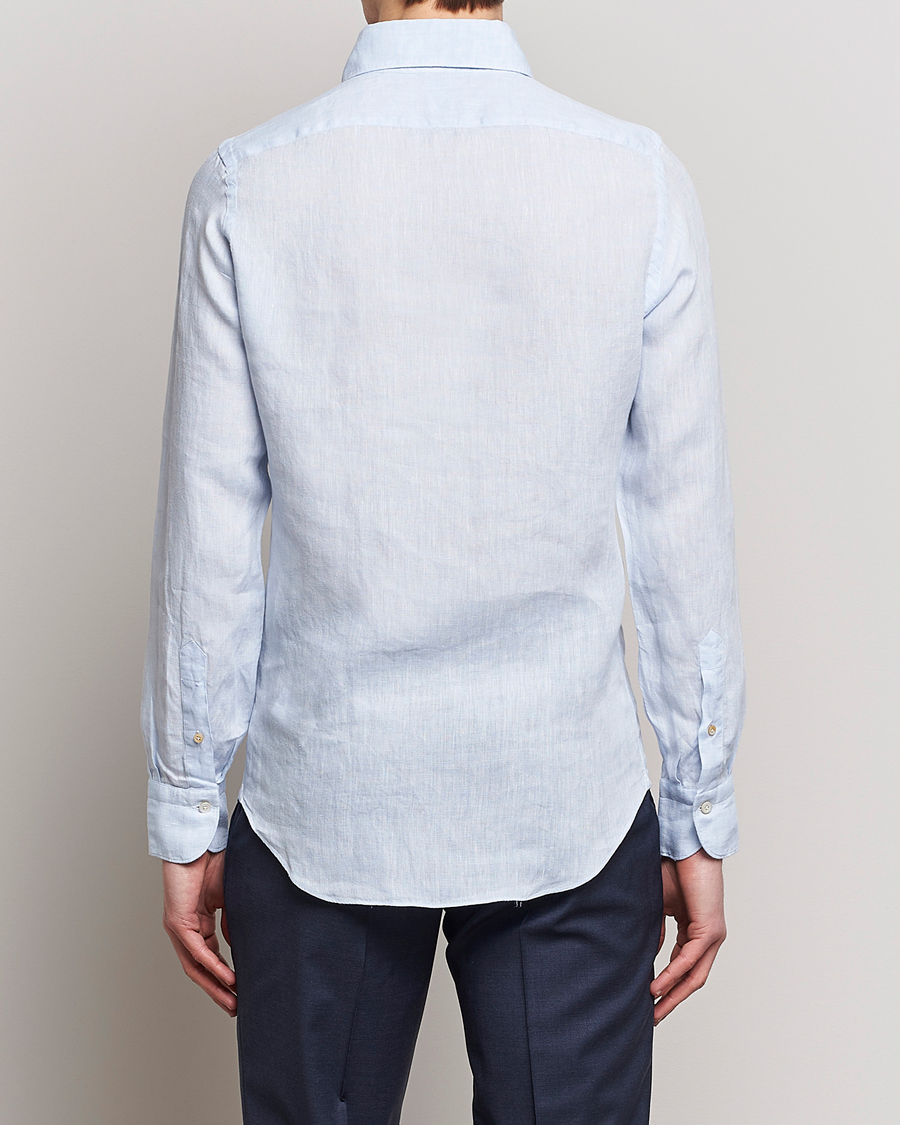 Herren | Hemden | Finamore Napoli | Miami Linen Popover Shirt Light Blue
