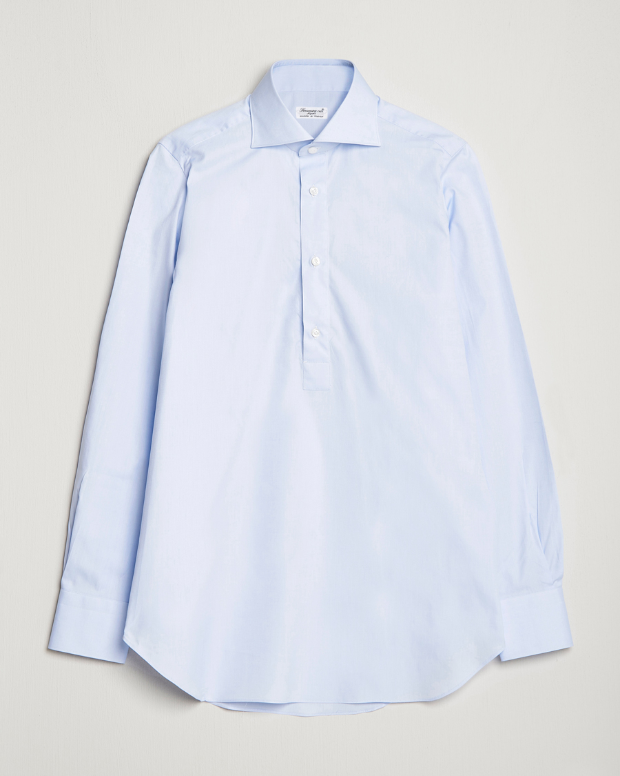 Herren | Hemden | Finamore Napoli | Tokyo Slim Oxford Popover Shirt Light Blue