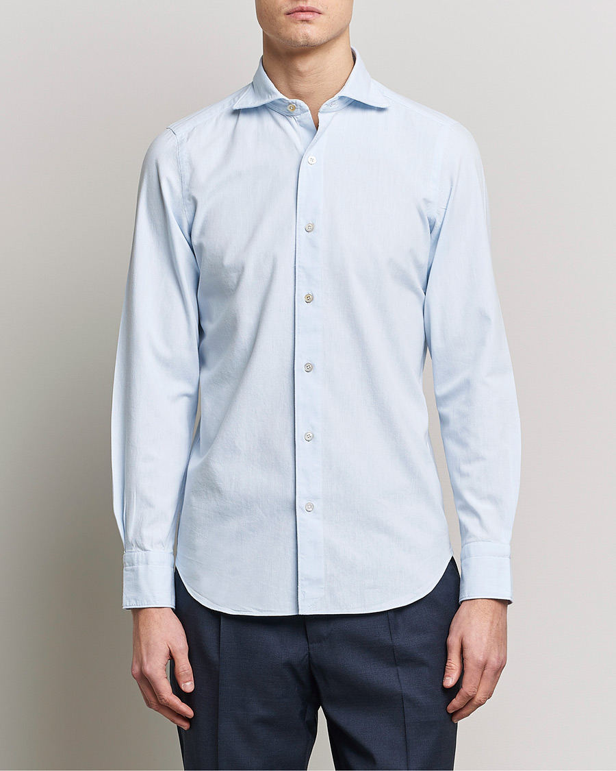Herren | Hemden | Finamore Napoli | Tokyo Slim Chambray Shirt Light Blue