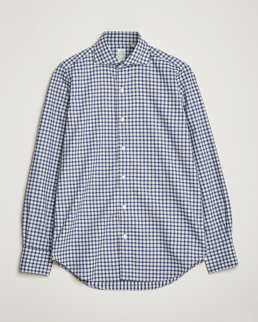 Herren | Hemden | Finamore Napoli | Tokyo Slim Sport Shirt Blue Check