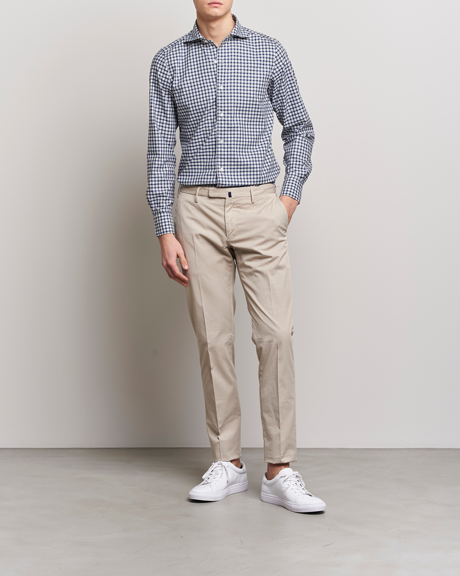 Herren | Hemden | Finamore Napoli | Tokyo Slim Sport Shirt Blue Check