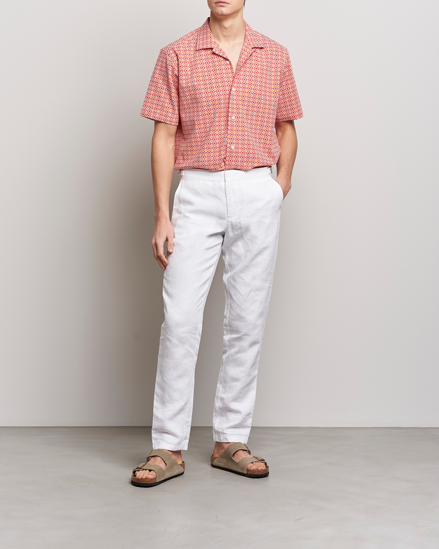 Herren | Hemden | Gitman Vintage | Summer Ready Jacquard Camp Shirt Rosa