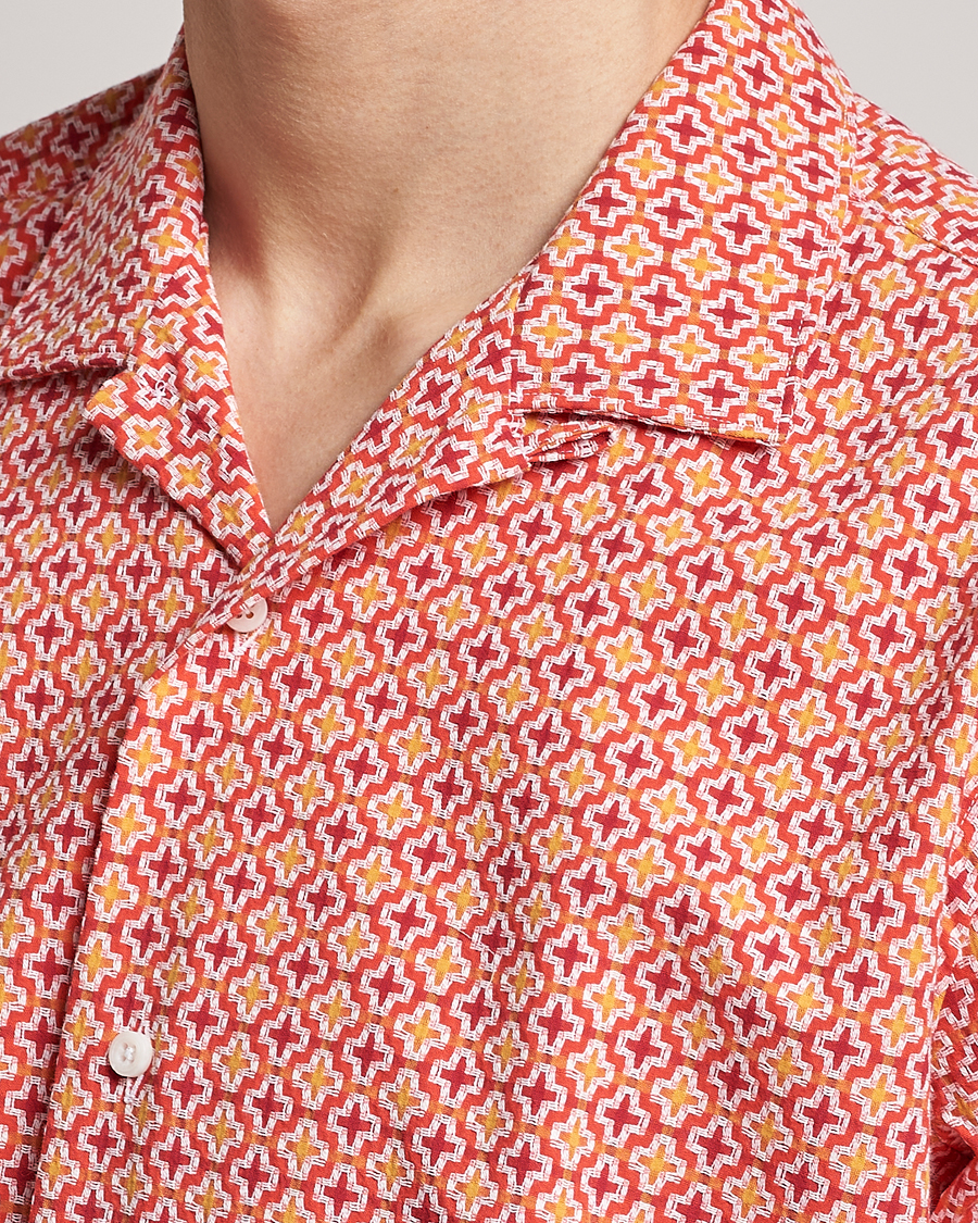 Herren | Hemden | Gitman Vintage | Summer Ready Jacquard Camp Shirt Rosa