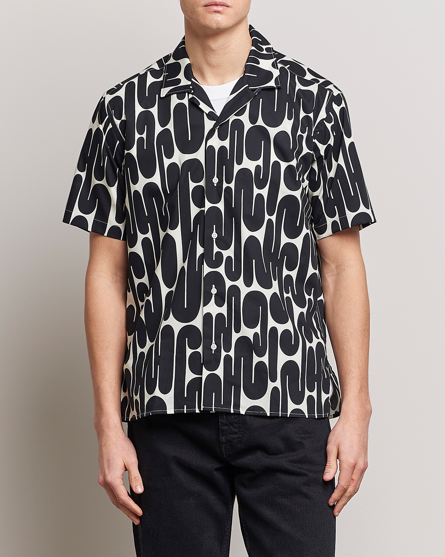 Herren | Hemden | Gitman Vintage | Alexander Girard Camp Shirt Black/White