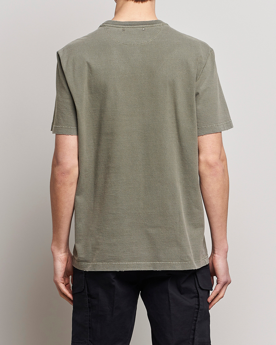 Herren | T-Shirts | Golden Goose | Deluxe Brand Dyed Jersey Logo T-Shirt Dusty Olive