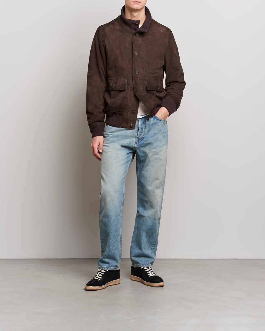 Herren | Jacken | Golden Goose | Deluxe Brand Soft Suede Jacket Dark Brown Suede
