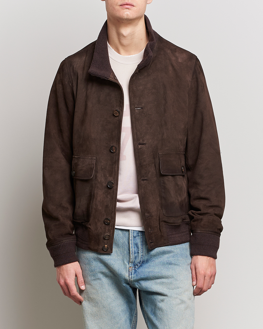 Herren | Jacken | Golden Goose | Deluxe Brand Soft Suede Jacket Dark Brown Suede