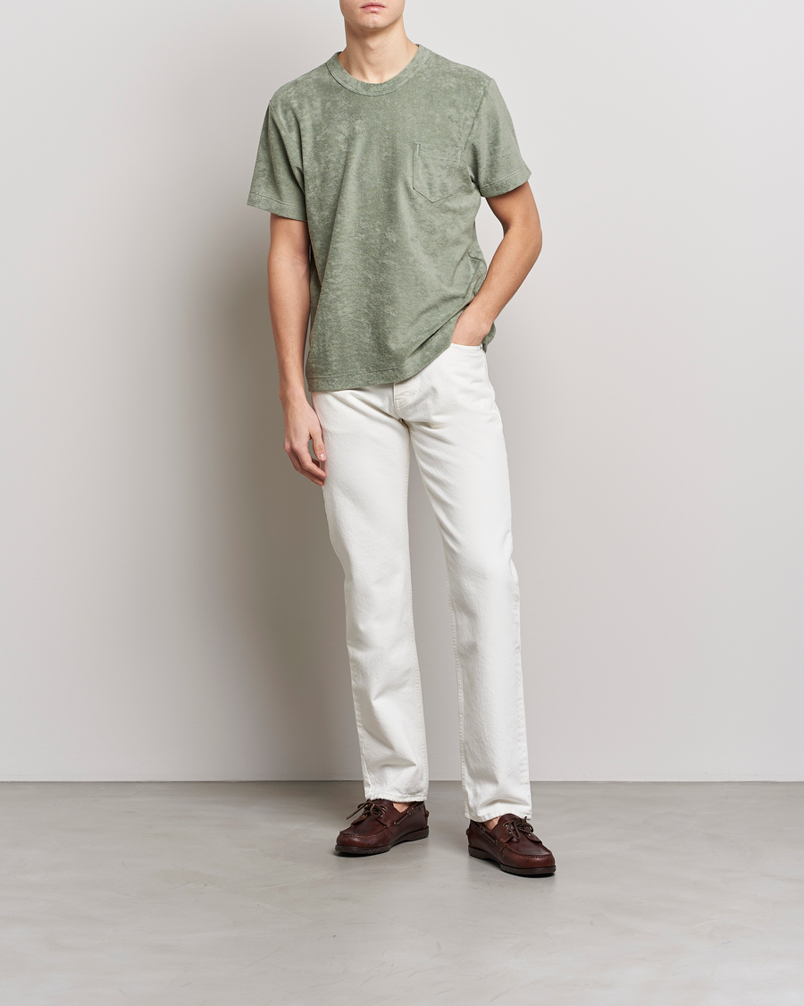 Herren | T-Shirts | Howlin' | Fons Cotton Blend Terry Pocket Tee Agave