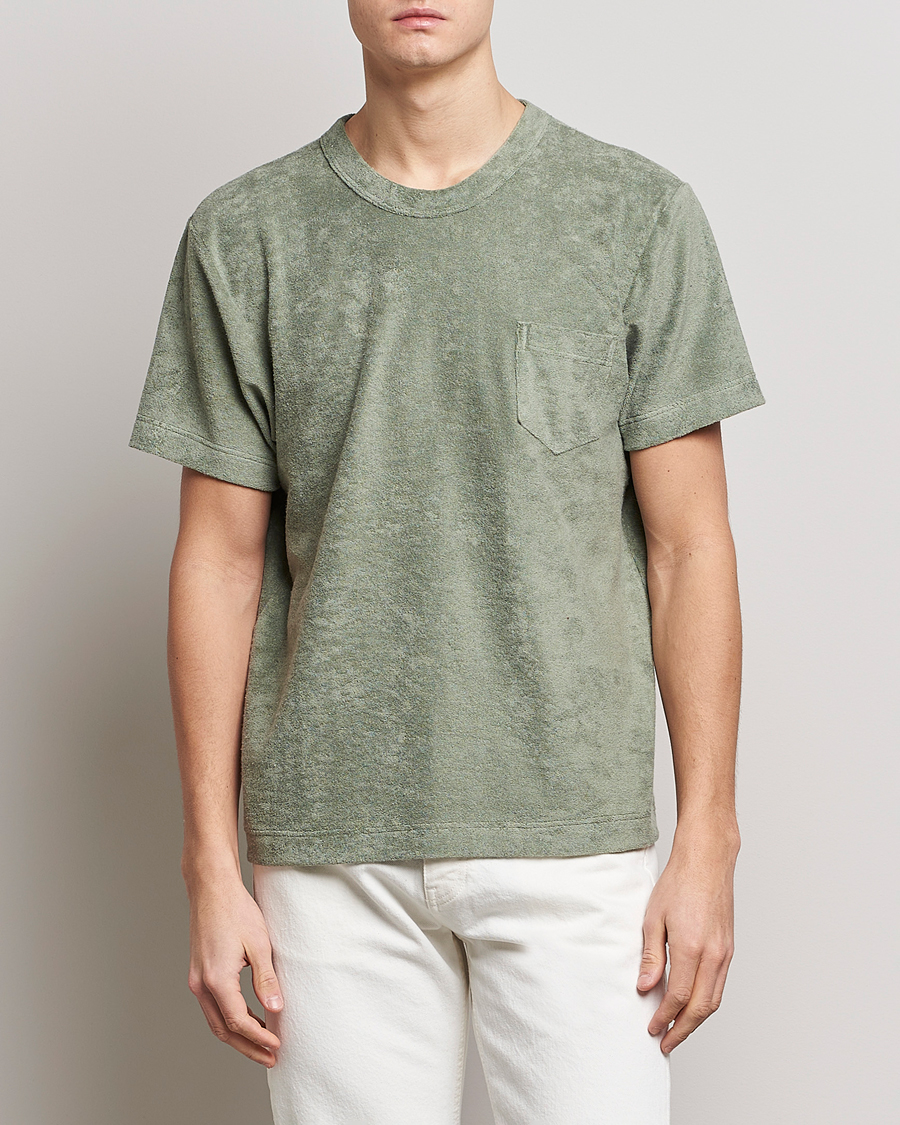 Herren | T-Shirts | Howlin' | Fons Cotton Blend Terry Pocket Tee Agave