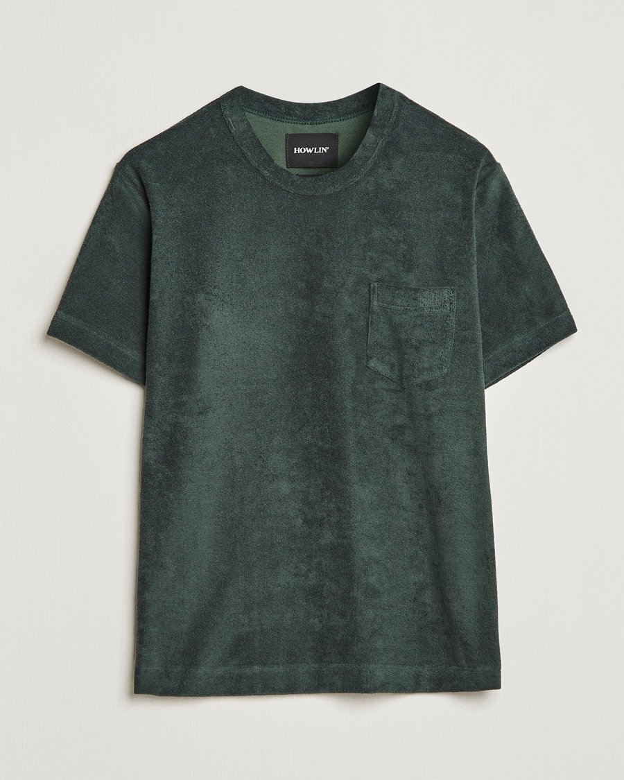 Herren | T-Shirts | Howlin' | Fons Cotton Blend Terry Pocket Tee Greenish