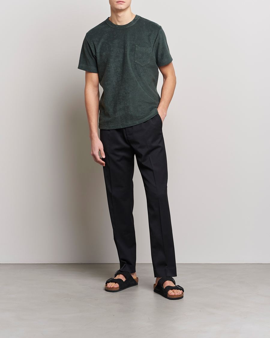 Herren | T-Shirts | Howlin' | Fons Cotton Blend Terry Pocket Tee Greenish