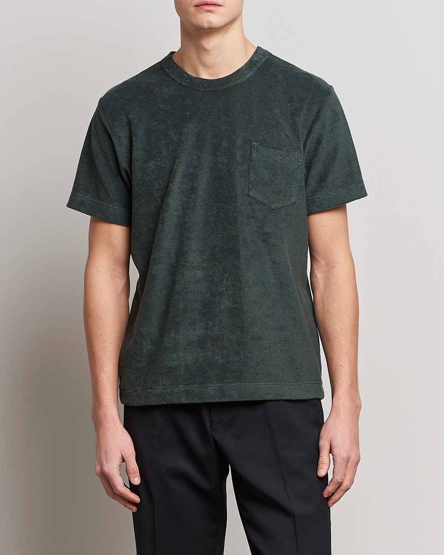 Herren | T-Shirts | Howlin' | Fons Cotton Blend Terry Pocket Tee Greenish