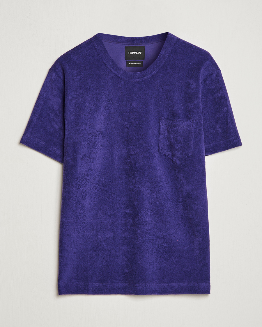 Herren | T-Shirts | Howlin' | Fons Cotton Blend Terry Pocket Tee Purple Eyes