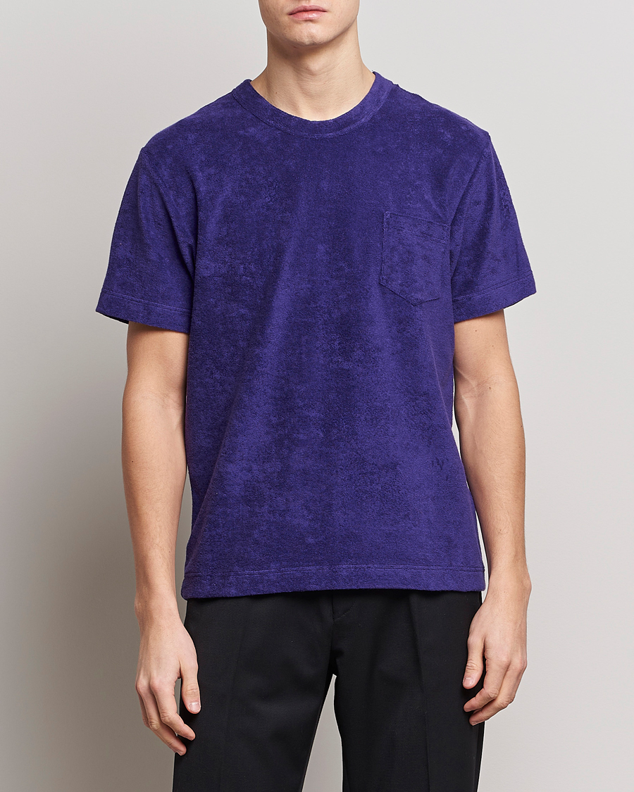 Herren | T-Shirts | Howlin' | Fons Cotton Blend Terry Pocket Tee Purple Eyes