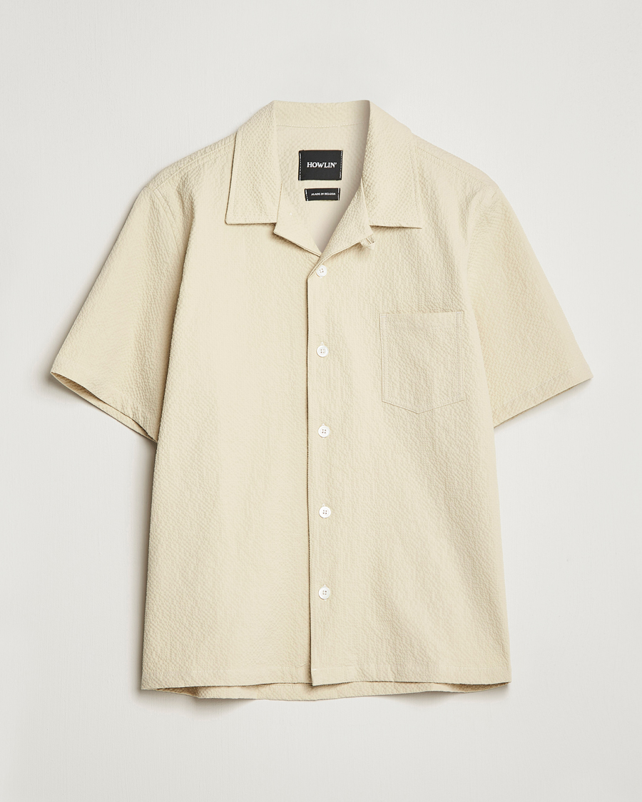 Herren | Hemden | Howlin' | Short Sleeve Cotton Seersucker Shirt Ecru