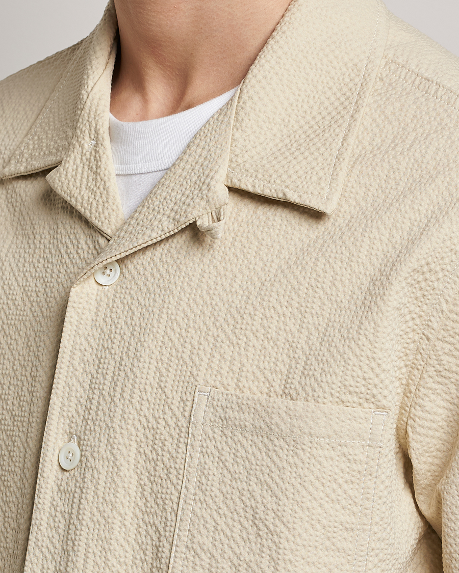 Herren | Hemden | Howlin' | Short Sleeve Cotton Seersucker Shirt Ecru