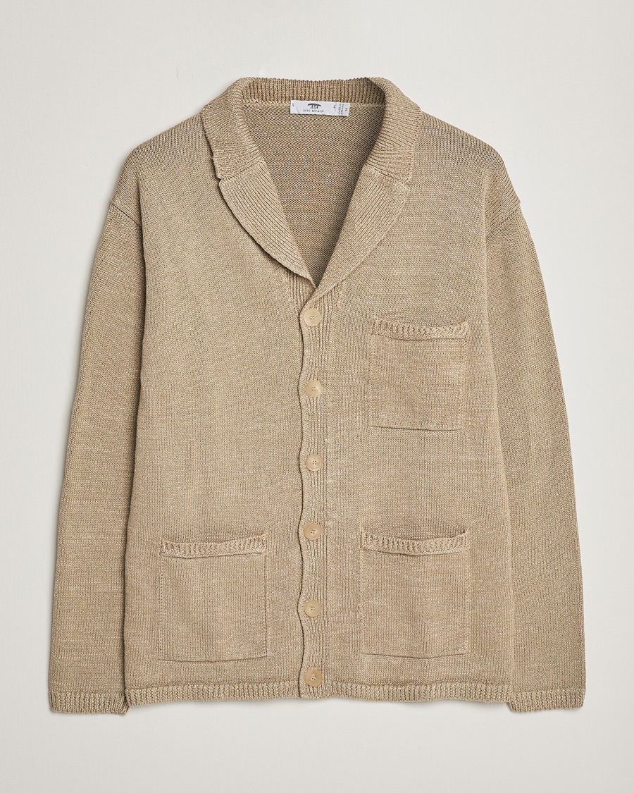 Herren | Pullover | Inis Meáin | Washed Linen Pub Jacket Dark Natural